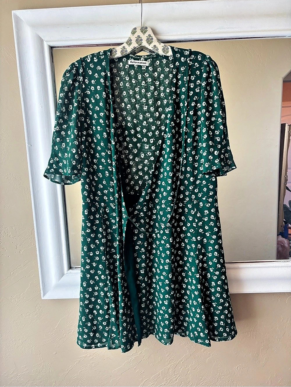 Reformation Floral Mini Wrap Dress